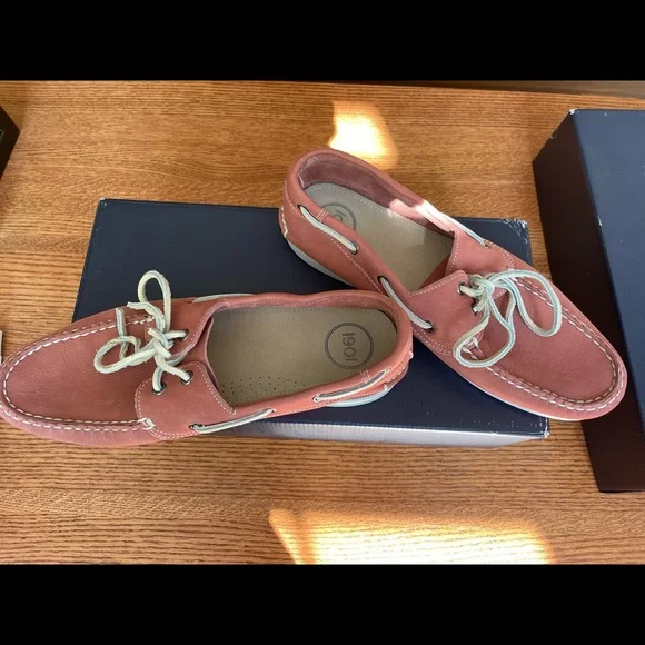 Mens 1901 pink Nuback loafers, size 8m - Picture 2 of 7